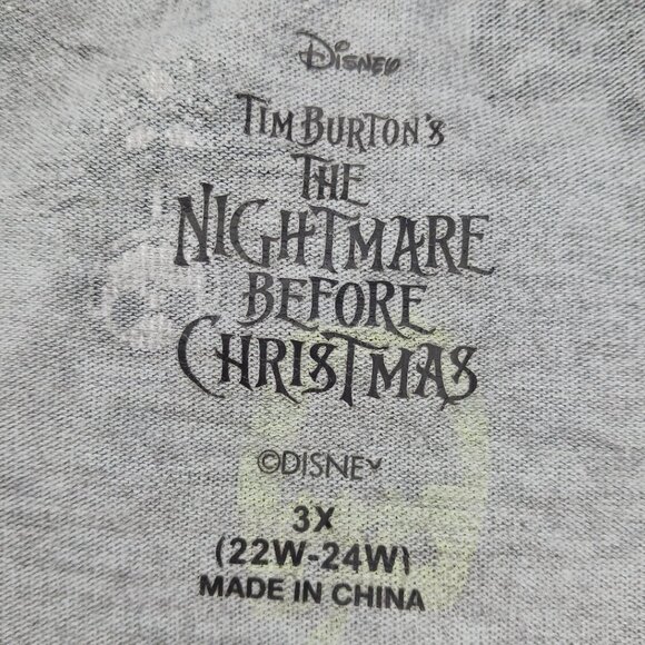 The Nightmare Before Christmas Womens 3XL Sleepwear Long Sleeve Gray 3XL - Picture 5 of 7